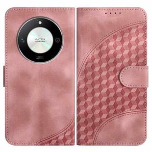 For Honor X50 / X9b YX0060 Elephant Head Embossed Phone Leather Case with Lanyard(Pink)