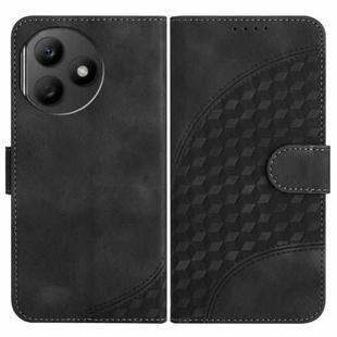 For Honor X50i+ YX0060 Elephant Head Embossed Phone Leather Case with Lanyard(Black)