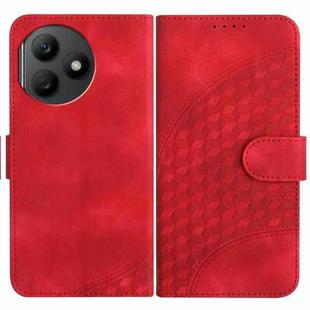 For Honor X50i+ YX0060 Elephant Head Embossed Phone Leather Case with Lanyard(Red)
