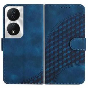 For Honor X7b YX0060 Elephant Head Embossed Phone Leather Case with Lanyard(Royal Blue)