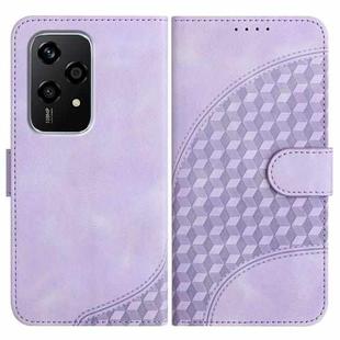 For Honor 200 Lite Global YX0060 Elephant Head Embossed Phone Leather Case with Lanyard(Light Purple)