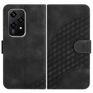 For Honor 200 Lite Global YX0060 Elephant Head Embossed Phone Leather Case with Lanyard(Black)