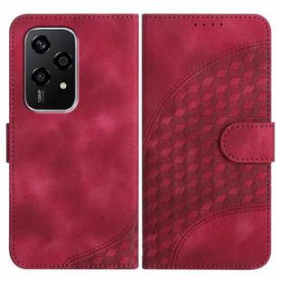 For Honor 200 Lite Global YX0060 Elephant Head Embossed Phone Leather Case with Lanyard(Rose Red)