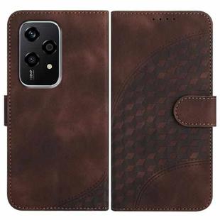 For Honor 200 Lite Global YX0060 Elephant Head Embossed Phone Leather Case with Lanyard(Coffee)