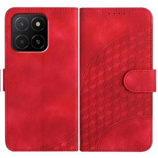 For Honor X5b / X5b Plus Global Elephant Head Embossed Phone Leather Case with Lanyard(Red)