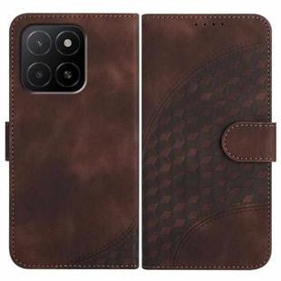 For Honor X5b / X5b Plus Global Elephant Head Embossed Phone Leather Case with Lanyard(Coffee)