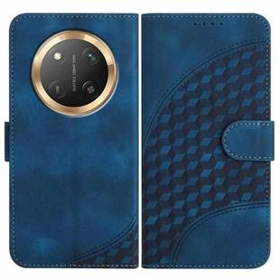 For Honor X9c Global Elephant Head Embossed Phone Leather Case with Lanyard(Royal Blue)