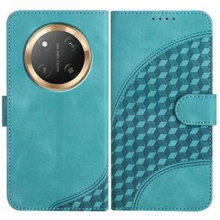 For Honor X9c Global Elephant Head Embossed Phone Leather Case with Lanyard(Light Blue)