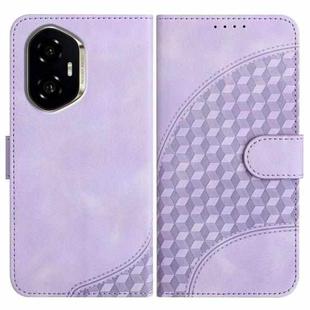 For Honor 300 Elephant Head Embossed Phone Leather Case with Lanyard(Light Purple)