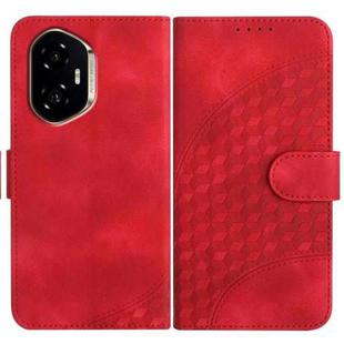 For Honor 300 Elephant Head Embossed Phone Leather Case with Lanyard(Red)