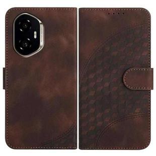 For Honor 300 Elephant Head Embossed Phone Leather Case with Lanyard(Coffee)