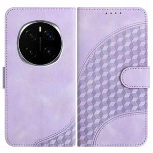 For Honor Magic7 Elephant Head Embossed Phone Leather Case with Lanyard(Light Purple)