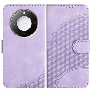 For Honor X60 / X9c Smart Elephant Head Embossed Phone Leather Case with Lanyard(Light Purple)