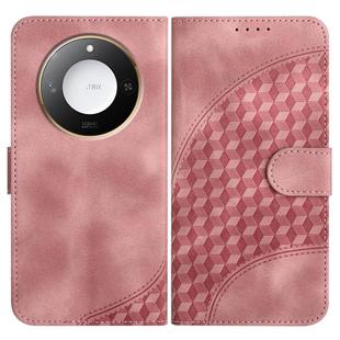 For Honor X60 / X9c Smart Elephant Head Embossed Phone Leather Case with Lanyard(Pink)
