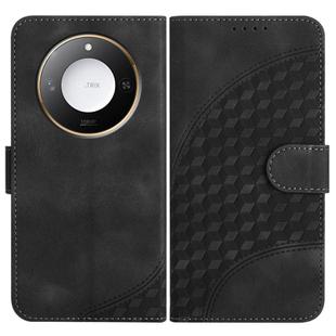 For Honor X60 / X9c Smart Elephant Head Embossed Phone Leather Case with Lanyard(Black)