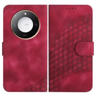 For Honor X60 / X9c Smart Elephant Head Embossed Phone Leather Case with Lanyard(Rose Red)