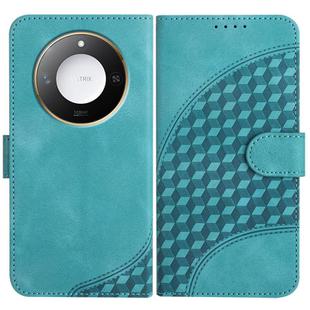 For Honor X60 / X9c Smart Elephant Head Embossed Phone Leather Case with Lanyard(Light Blue)