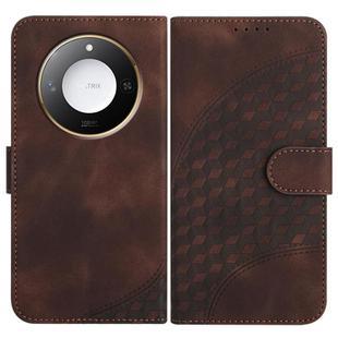 For Honor X60 / X9c Smart Elephant Head Embossed Phone Leather Case with Lanyard(Coffee)