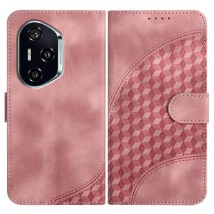 For Honor 400 Elephant Head Embossed Phone Leather Case with Lanyard(Pink)