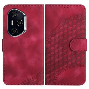 For Honor 400 Elephant Head Embossed Phone Leather Case with Lanyard(Rose Red)