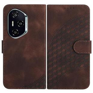 For Honor 400 Elephant Head Embossed Phone Leather Case with Lanyard(Coffee)