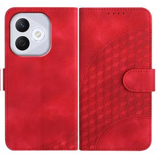 For Honor 400 Lite Elephant Head Embossed Phone Leather Case with Lanyard(Red)