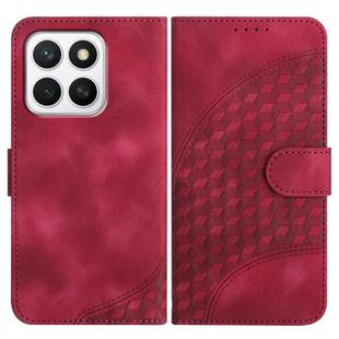 For Honor X8c 4G Elephant Head Embossed Phone Leather Case with Lanyard(Rose Red)