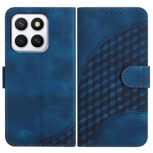 For Honor X8c 4G Elephant Head Embossed Phone Leather Case with Lanyard(Royal Blue)