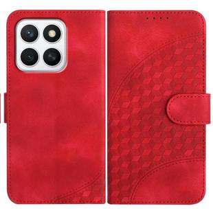For Honor X8c 4G Elephant Head Embossed Phone Leather Case with Lanyard(Red)