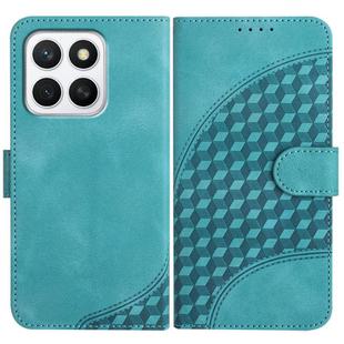 For Honor X8c 4G Elephant Head Embossed Phone Leather Case with Lanyard(Light Blue)