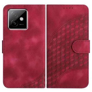 For Honor X60 GT Elephant Head Embossed Phone Leather Case with Lanyard(Rose Red)