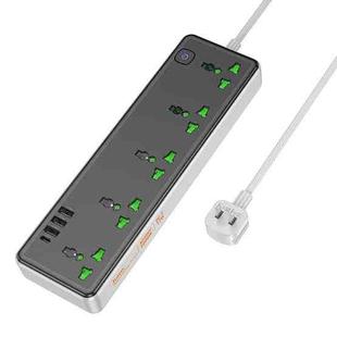 hoco AC13 Talento 5-position Socket with USB-C+3USB Ports, Cable Length: 1.5m, US Plug(Black)
