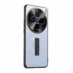 For vivo X200 Frosted Metal Hybrid TPU Holder Phone Case(Blue)