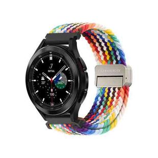 DUX DUCIS Mixture Pro Series Magnetic Buckle Nylon Braid Watch Band, Size:20mm(Rainbow)