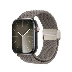 For Apple Watch SE 2023 44mm DUX DUCIS Mixture Pro Series Magnetic Buckle Nylon Braid Watch Band(Clay)