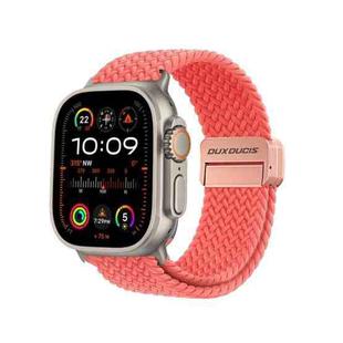 For Apple Watch Ultra 2 49mm DUX DUCIS Mixture Pro Series Magnetic Buckle Nylon Braid Watch Band(Guava)