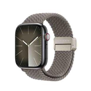 For Apple Watch Series 9 45mm DUX DUCIS Mixture Pro Series Magnetic Buckle Nylon Braid Watch Band(Clay)