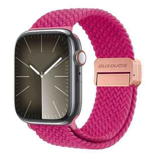 For Apple Watch Series 9 45mm DUX DUCIS Mixture Pro Series Magnetic Buckle Nylon Braid Watch Band(Raspberry Color)