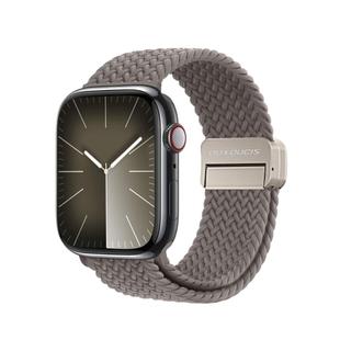 For Apple Watch Series 9 41mm DUX DUCIS Mixture Pro Series Magnetic Buckle Nylon Braid Watch Band(Clay)