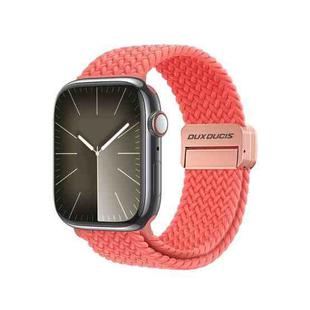 For Apple Watch Series 8 45mm DUX DUCIS Mixture Pro Series Magnetic Buckle Nylon Braid Watch Band(Guava)