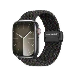 For Apple Watch SE 2022 44mm DUX DUCIS Mixture Pro Series Magnetic Buckle Nylon Braid Watch Band(Black Unity)