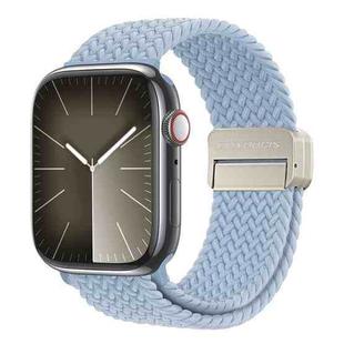 For Apple Watch SE 2022 44mm DUX DUCIS Mixture Pro Series Magnetic Buckle Nylon Braid Watch Band(Light Blue)