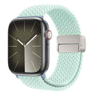 For Apple Watch SE 2022 44mm DUX DUCIS Mixture Pro Series Magnetic Buckle Nylon Braid Watch Band(Light Mint)