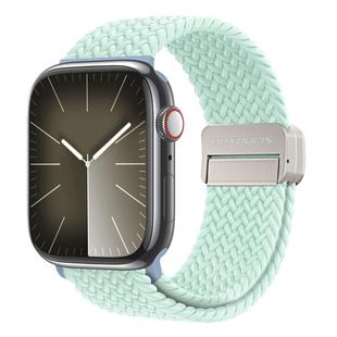 For Apple Watch SE 44mm DUX DUCIS Mixture Pro Series Magnetic Buckle Nylon Braid Watch Band(Light Mint)