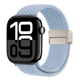 For Apple Watch Series 10 42mm DUX DUCIS Mixture Pro Series Magnetic Buckle Nylon Braid Watch Band(Light Blue)