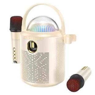 hoco BS59 Pearlescent Wireless Karaoke Bluetooth Speaker with Dual Mic(Beige)