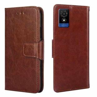 For TCL 501 4G Crystal Texture Leather Phone Case(Brown)