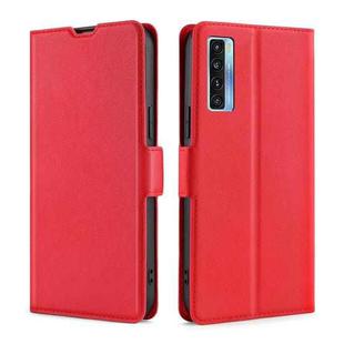 For TCL 20s / 20 5G / 20L / 20L+ Ultra-thin Voltage Side Buckle Horizontal Flip Leather Phone Case(Red)
