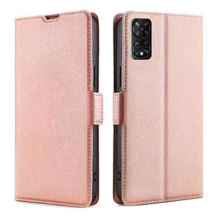 For TCL 50 5G Ultra-thin Voltage Side Buckle Horizontal Flip Leather Phone Case(Rose Gold)