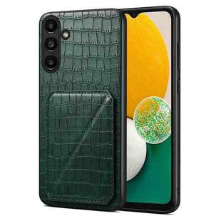 For Samsung Galaxy A13 5G Denior Imitation Crocodile Leather Back Phone Case with Holder(Green)